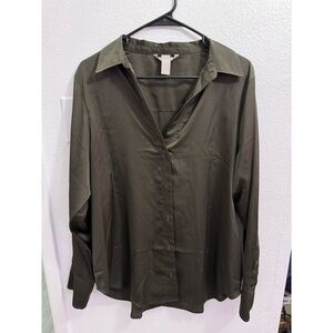 Silk button down top